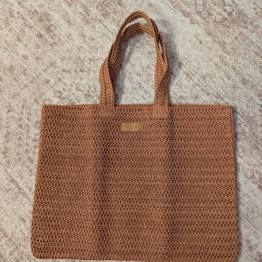 Burberry Raffia Woven Tote Bag